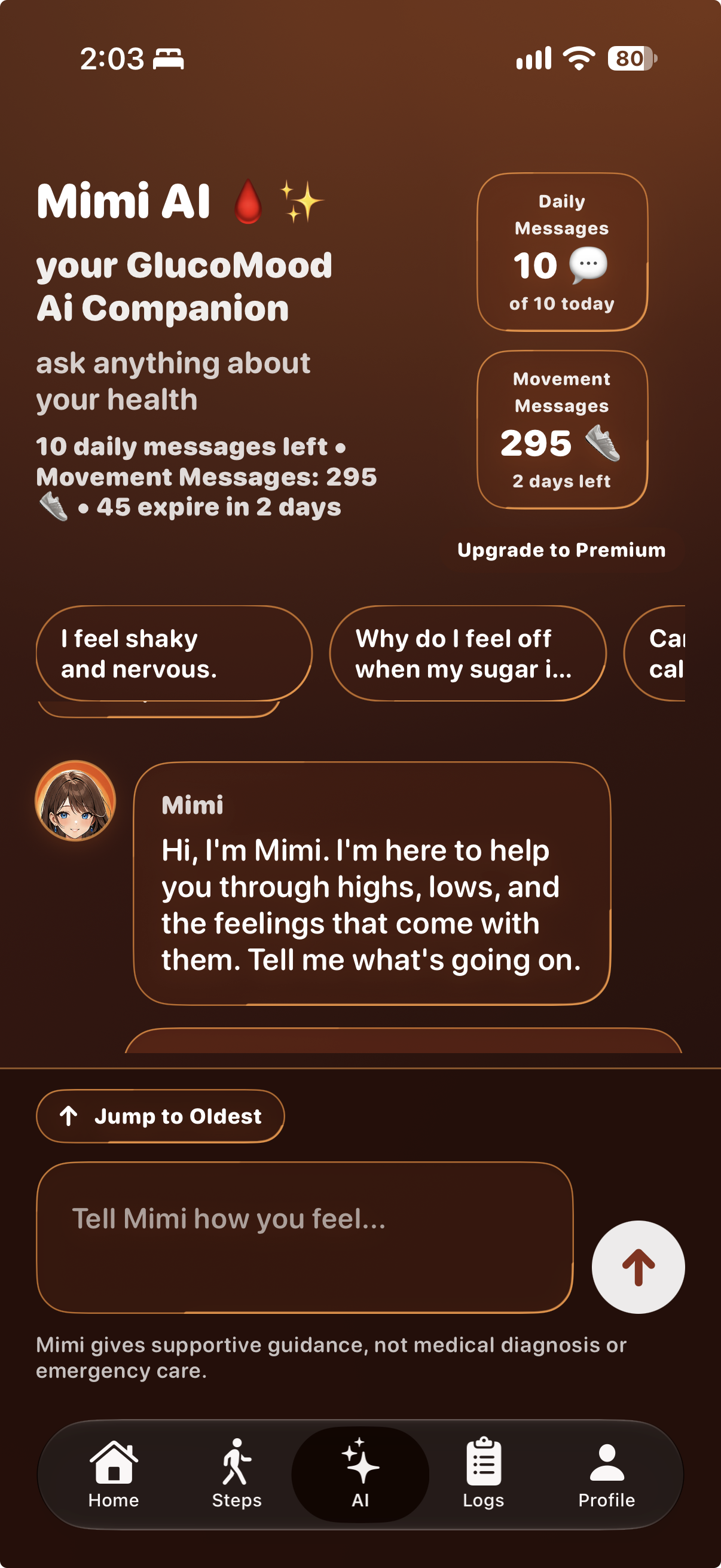 Mimi AI screen